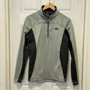 The North Face Performance 1/4 zip pullover, gray, black, Sm, Outdoor, Comfort